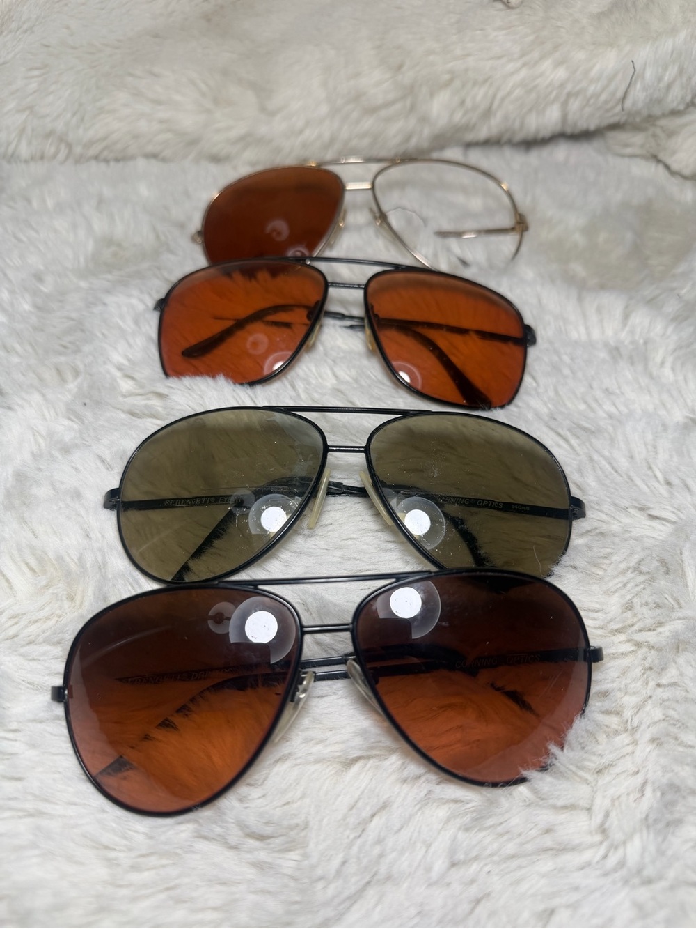 Lot of 4 Serengetti Drivers Aviator Frames. please read